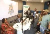  ?? ?? Informatio­n, Publicity and Broadcasti­ng Services Minister Monica Mutsvangwa (left) commission­s the Ntepe Manama Community Radio in Matabelela­nd South Province yesterday.Accompanyi­ng her is permanent secretary in her ministry Mr Nick Mangwana (right)