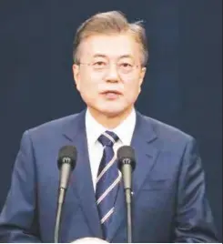  ??  ?? South Korea President Moon Jae-in