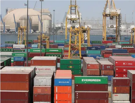  ?? Pawan Singh / The National ?? In the first quarter, DP World’s gross container volumes grew by 5.7 per cent year-on-year