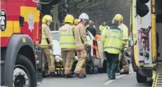  ??  ?? The accident in Stowe Road just outside Langtoft.