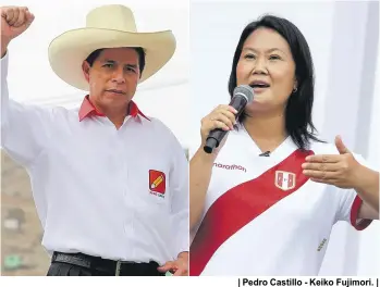  ??  ?? | Pedro Castillo - Keiko Fujimori. |