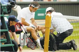  ?? ALASTAIR GRANT/ASSOCIATED PRESS ?? Roger Federer will sit out the rest of the season to protect his surgically repaired knee.