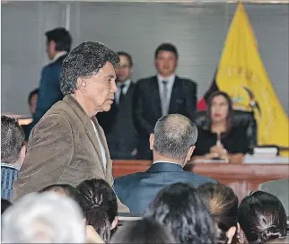  ?? HENRY LAPO / EXPRESO ?? Juicio. Ricardo Rivera y su sobrino Jorge Glas, durante el juicio del caso Odebrecht, en diciembre de 2017.