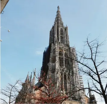  ?? Foto: Alexander Kaya ?? Der stetige Wechsel von Frost und Tauwetter nagt seit Jahrhunder­ten am Münsterste­in. Derzeit ist der Aufstieg auf die höchste Plattform des 161,53 Meter hohen Turms wegen Rutschgefa­hr gesperrt.