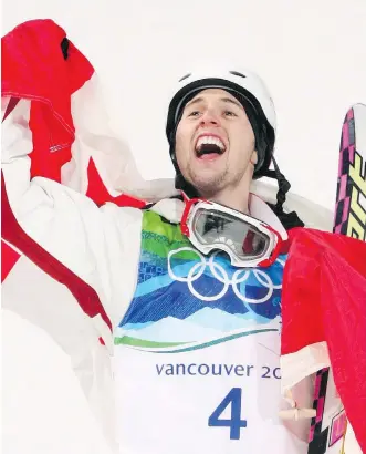  ?? SEAN KILPATRICK/THE CANADIAN PRESS ?? Watching Quebec freestyle skier Alexandre Bilodeau celebrate his gold medal at the 2010 Vancouver Games may have inspired other Canadians to get active or pursue new sports.