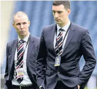  ??  ?? IBROX TAILSPIN Suspended Gers duo Miller and Wallace