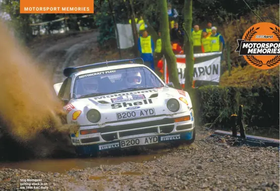  ??  ?? Stig Blomqvist getting stuck in on the 1986 RAC Rally