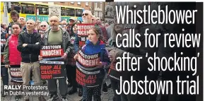  ??  ?? RALLY Protesters in Dublin yesterday