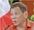  ??  ?? Philippine President Rodrigo Duterte.