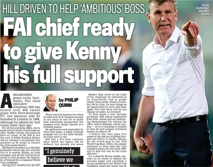  ??  ?? Fresh challenge: Stephen Kenny