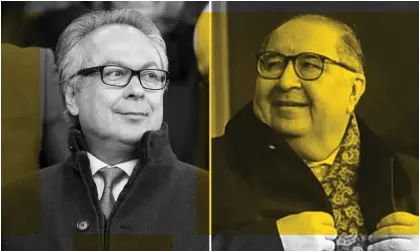  ?? Farhad Moshiri and Alisher Usmanov. Composite: Getty Images/Rex, Guardian Design Team ??