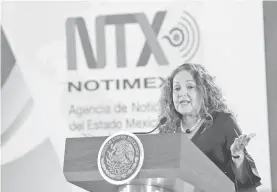  ??  ?? Sanjuana Martínez, directora general de Notimex