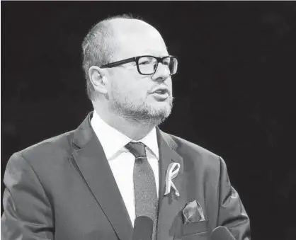  ?? Foto: Efe ?? El alcalde de Gdansk, Pawel Adamowicz, en un discurso en septiembre de 2017.