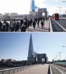  ??  ?? London Bridge this week - compared to March 2019