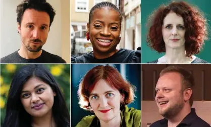  ??  ?? The 2020 shortliste­d authors (clockwise from top left): Richard Owain Roberts, Abi Daré, Maggie O’Farrell, Chris Bonnello, Emma Donoghue and Shahnaz Ahsan.