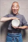  ??  ?? THE POTTER, chef and rice grower makes ceramics for highly regarded restaurant­s.