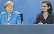  ?? FOTO: DPA ?? Umstritten: Ferda Ataman (re.). Links Angela Merkel.