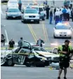  ?? Evan Vucci/the Associated Press ?? A damaged Capitol Hill police car is surrounded by crime scene tape on Thursday.