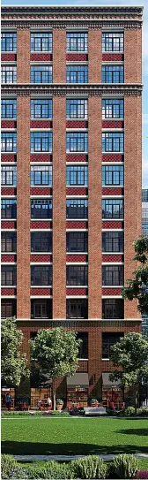  ?? ?? CANARY CHARM: The 12-storey Harbord Square is home to 82 warehouse-style flats