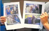  ?? AP ?? Wubbels displays video frame grabs of herself being taken into custody in Salt Lake City.