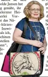  ??  ?? Isolde Jansen mit ei ner ihrer Taschen Kreationen.