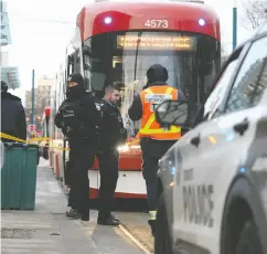  ?? JACK BOLAND / POSTMEDIA NEWS ?? A woman was stabbed on a TTC streetcar Jan. 24. Many
cities are seeing a rise in incidents on public transit.