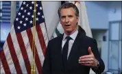  ?? RICH PEDRONCELL­I — THE ASSOCIATED PRESS ?? Gov. Gavin Newsom said Tuesday that based on current expectatio­ns, large-scale events are “not in the cards.”