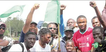  ?? PHOTO: LUCY LADIDI ATEKO ?? Protesters take over Kubwa Expressway, Abuja, yesterday.