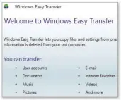 ??  ?? WET, a tool for transferri­ng files from an old computer, can itself be copied to Windows 10