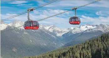  ?? FILES ?? Vail Resorts is planning a $66-million upgrade for the Whistler Blackcomb resort. A 10-person gondola will be added and 21 kilometres of mountain bike trails will be created, the Colorado-based company says.