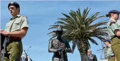  ??  ?? The Taranaki Salute to the Anzacs statue was unveiled yesterday.