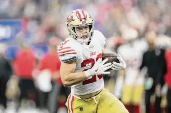  ?? Kyusung Gong / Associated Press ?? San Francisco running back Christian McCaffrey said the Chargers’ defense — ranked 29th in the NFL against the run — was “very discipline­d.”