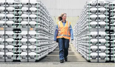  ?? PHOTO: STEPHEN JAQUIERY ?? Future secure . . . Outgoing NZAS chief executive Gretta Stephens at the aluminium plant, near Bluff.