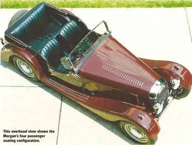  ??  ?? This overhead view shows the Morgan’s four passenger seating configurat­ion.