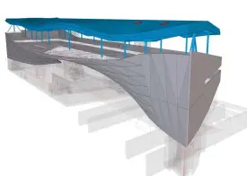  ??  ?? Så här kunde det se ut när Linda Österholm gjorde 3D-modellerin­g av Ode i programvar­an Tekla Structures.