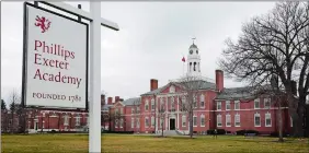  ?? JIM COLE/AP PHOTO, FILE ?? This April 11, 2016 photo shows a portion of the prestigiou­s Phillips Exeter Academy campus in Exeter, N.H.