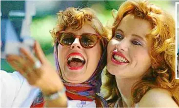  ??  ?? Flying colours: Thelma&Louise is one popular movie that passes the bechdel test. (Inset) yes, even Theheat passes the test.