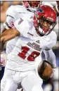  ?? ROB FOLDY / GETTY IMAGES ?? Owls junior safety Jalen Young reacts after making one of his seven intercepti­ons this season.