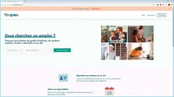  ??  ?? ▲ Yoopies est spécialisé dans les services à domicile, garde d’enfants (et d’animaux), soutien scolaire, ménage, aide aux seniors, un domaine particuliè­rement pourvoyeur de jobs estudianti­ns.