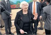  ?? ?? ‘BALANCED GROWTH’: US Treasury Secretary Janet Yellen attends a press briefing at the Guangdong Zhudao Guest House, in Guangzhou, Guangdong province, yesterday.