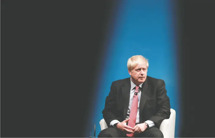  ?? DAN KITWOOD / GETTY IMAGES FILES ?? Boris Johnson may be seen as a clown, a stout and rugged rugby captain, a Machiavell­ian schemer, and a bold gambler to some, but Conrad Black adds that he has moved sure-footedly from editor of the Spectator to mayor of London to foreign secretary to leader of the Euro-leavers to prime minister.