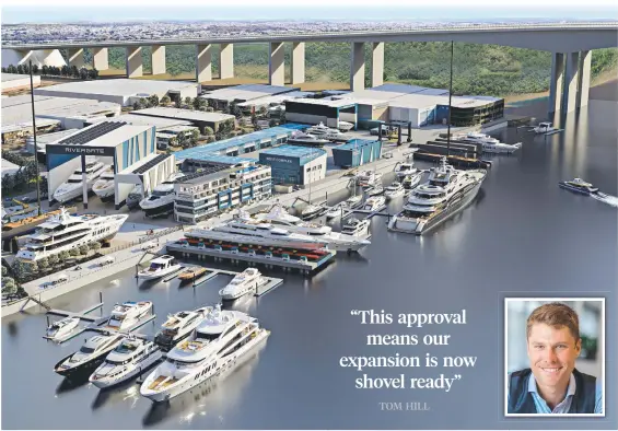  ?? ?? An artist's impression of the expanded Rivergate Marina and Shipyards in Brisbane.