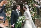  ?? ?? “Downton Abbey: A New Era” begins on a happy note with the wedding of Tom Branson (Allen Leech) and Lucy Smith (Tuppence Middleton).