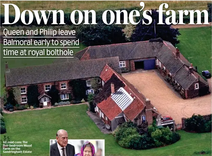  ??  ?? All mod cons: The five-bedroom Wood Farm on the Sandringha­m Estate