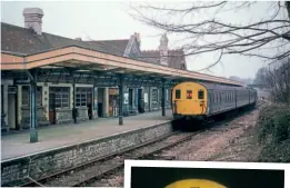  ?? ?? Right: Swanage station on Saturday, January 1, 1972, with 3H DEMU No. 1110 waiting in the platform on the last day of BR operation. ANDREW PM WRIGHT COLLECTION