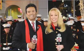  ??  ?? Erik Estrada and Laura McKenzie host the 87th Annual Hollywood Christmas Parade