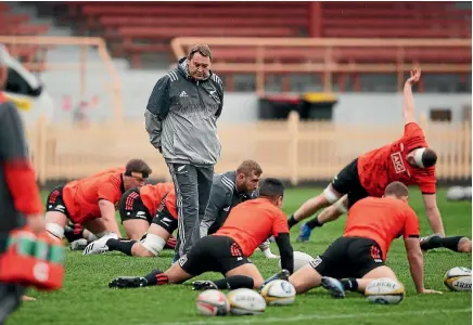  ?? PHOTO: GETTY IMAGES ?? All Blacks coach Steve Hansen, pictured at training in Sydney, needs his senior All Blacks to stand up against the Wallabies this week.