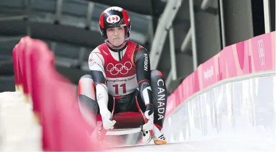  ?? JEAN LEVAC ?? Alex Gough of Calgary finished fourth twice at the 2014 Winter Games in Sochi. She finally got to the Olympic podium Tuesday in Pyeongchan­g.