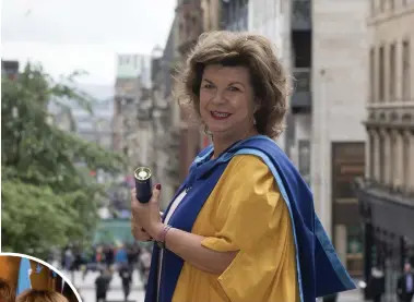  ?? Main picture: Michael McGurk ?? Elaine C Smith with her honorary doctorate, and left, as Mary Doll in Rab C Nesbitt