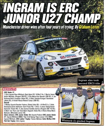  ??  ?? Ingram also took second ERC3 title